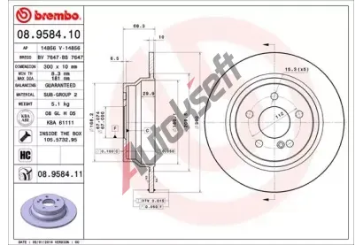 BREMBO Brzdov kotou COATED DISC LINE - 300 mm BRE 08.9584.11, 08.9584.11