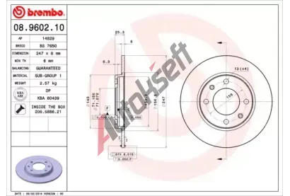 BREMBO Brzdov kotou - 247 mm BRE 08.9602.10, 08.9602.10