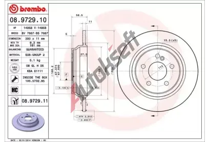 BREMBO Brzdov kotou COATED DISC LINE - 300 mm BRE 08.9729.11, 08.9729.11