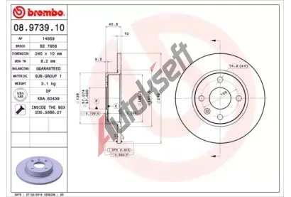 BREMBO Brzdov kotou - 240 mm BRE 08.9739.10, 08.9739.10