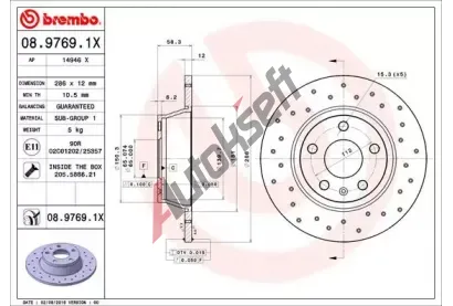 BREMBO Brzdov kotou XTRA LINE - 286 mm BRE 08.9769.1X, 08.9769.1X