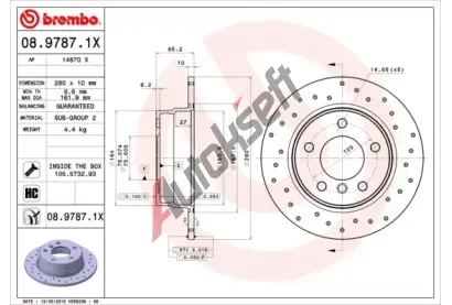 BREMBO Brzdov kotou XTRA LINE - 280 mm BRE 08.9787.1X, 08.9787.1X