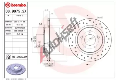 BREMBO Brzdov kotou XTRA LINE - 280 mm BRE 08.9975.2X, 08.9975.2X