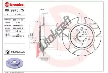 BREMBO Brzdov kotou MAX LINE - 280 mm BRE 08.9975.75, 08.9975.75
