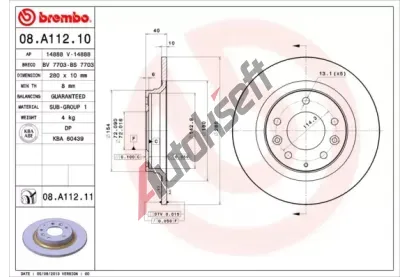 BREMBO Brzdov kotou COATED DISC LINE - 280 mm BRE 08.A112.11, 08.A112.11