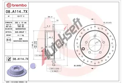 BREMBO Brzdový kotouč XTRA LINE - Xtra BRE 08.A114.7X, 08.A114.7X BREMBO Brzdový kotouč XTRA LINE - Xtra BRE 08.A114.7X, 08.A114.7X