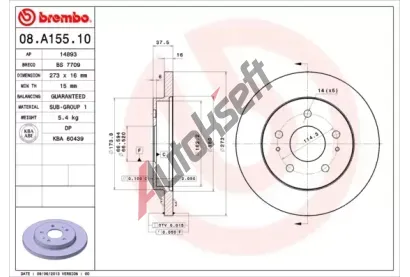 BREMBO Brzdov kotou - 273 mm BRE 08.A155.10, 08.A155.10
