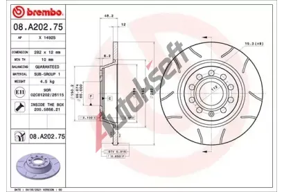 BREMBO Brzdov kotou MAX LINE - 282 mm BRE 08.A202.75, 08.A202.75