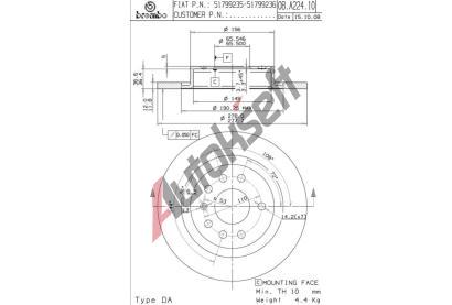 BREMBO Brzdov kotou COATED DISC LINE - 278 mm BRE 08.A224.11, 08.A224.11
