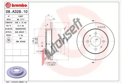 BREMBO Brzdov kotou - 236 mm BRE 08.A328.10, 08.A328.10