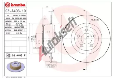 BREMBO Brzdov kotou COATED DISC LINE - 320 mm BRE 08.A403.11, 08.A403.11