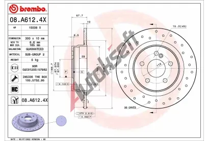 BREMBO Brzdov kotou XTRA LINE - 300 mm BRE 08.A612.4X, 08.A612.4X