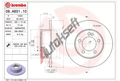 BREMBO Brzdov kotou - 305 mm BRE 08.A651.10, 08.A651.10