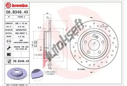 BREMBO Brzdov kotou XTRA LINE - 295 mm BRE 08.B348.4X, 08.B348.4X