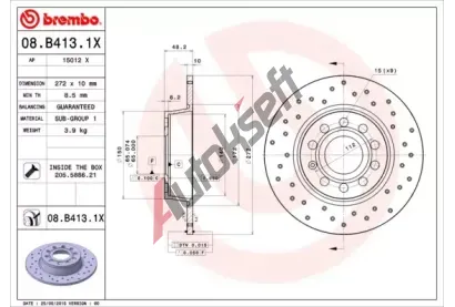 BREMBO Brzdov kotou XTRA LINE - 272 mm BRE 08.B413.1X, 08.B413.1X