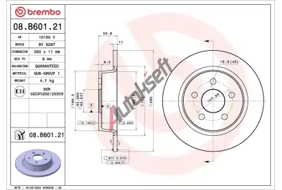 BREMBO Brzdový kotouč PRIME LINE - UV Coated BRE 08.B601.21, 08.B601.21 BREMBO Brzdový kotouč PRIME LINE - UV Coated BRE 08.B601.21, 08.B601.21