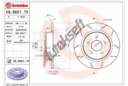 BREMBO Brzdov kotou MAX LINE - 280 mm BRE 08.B601.75, 08.B601.75