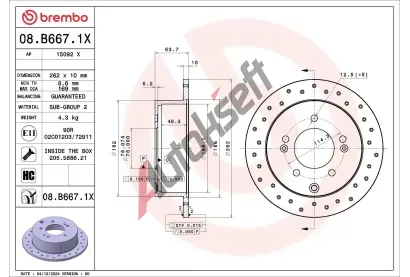 BREMBO Brzdov� kotou� XTRA LINE - Xtra BRE 08.B667.1X, 08.B667.1X