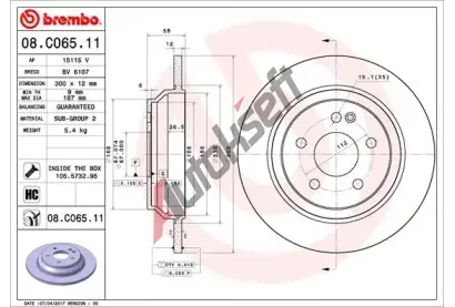 BREMBO Brzdový kotouč COATED DISC LINE - 300 mm BRE 08.C065.11, 08.C065.11  BREMBO Brzdový kotouč COATED DISC LINE - 300 mm BRE 08.C065.11, 08.C065.11