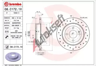 BREMBO Brzdov kotou XTRA LINE - 262 mm BRE 08.C172.1X, 08.C172.1X