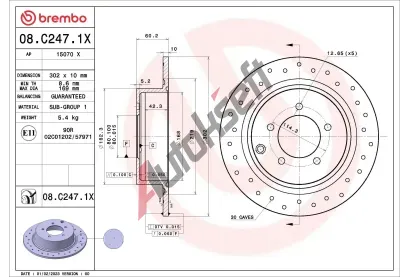BREMBO Brzdov kotou XTRA LINE - 302 mm BRE 08.C247.1X, 08.C247.1X