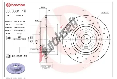 BREMBO Brzdový kotouč XTRA LINE - Xtra BRE 08.C301.1X, 08.C301.1X  BREMBO Brzdový kotouč XTRA LINE - Xtra BRE 08.C301.1X, 08.C301.1X