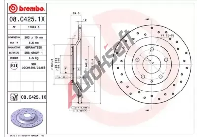 BREMBO Brzdov kotou XTRA LINE - 303 mm BRE 08.C425.1X, 08.C425.1X