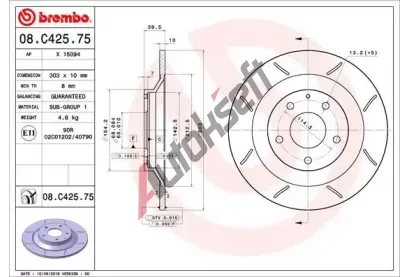 BREMBO Brzdov kotou MAX LINE - 303 mm BRE 08.C425.75, 08.C425.75