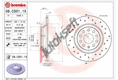 BREMBO Brzdov kotou XTRA LINE - 300 mm BRE 08.C501.1X, 08.C501.1X
