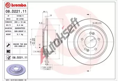 BREMBO Brzdov kotou COATED DISC LINE - 300 mm BRE 08.D221.11, 08.D221.11