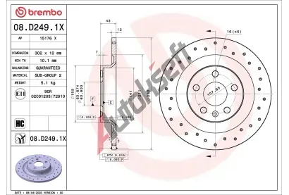 BREMBO Brzdov� kotou� XTRA LINE - Xtra BRE 08.D249.1X, 08.D249.1X