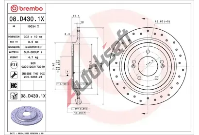 BREMBO Brzdový kotouč XTRA LINE - Xtra BRE 08.D430.1X, 08.D430.1X BREMBO Brzdový kotouč XTRA LINE - Xtra BRE 08.D430.1X, 08.D430.1X