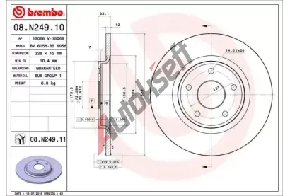 BREMBO Brzdov kotou COATED DISC LINE - 328 mm BRE 08.N249.11, 08.N249.11