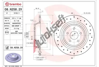 BREMBO Brzdov kotou XTRA LINE - Xtra BRE 08.N258.2X, 08.N258.2X