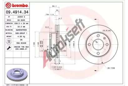 BREMBO Brzdov kotou - 240 mm BRE 09.4914.34, 09.4914.34