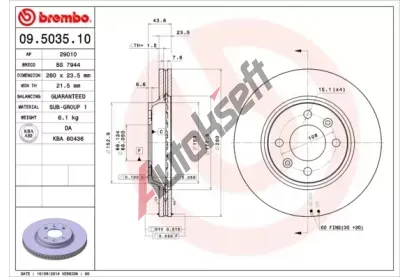 BREMBO Brzdov kotou - 280 mm BRE 09.5035.10, 09.5035.10