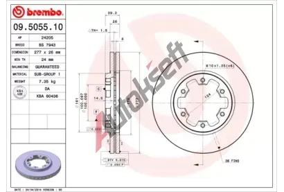 BREMBO Brzdov kotou - 277 mm BRE 09.5055.10, 09.5055.10