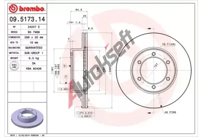 BREMBO Brzdov kotou - 289 mm BRE 09.5173.14, 09.5173.14