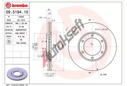 BREMBO Brzdov kotou - 295 mm BRE 09.5194.10, 09.5194.10