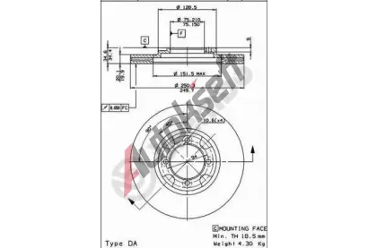 BREMBO Brzdov kotou - 250 mm BRE 09.5219.10, 09.5219.10