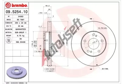 BREMBO Brzdov kotou - 280 mm BRE 09.5254.10, 09.5254.10