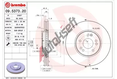 BREMBO Brzdov kotou - 300 mm BRE 09.5373.20, 09.5373.20
