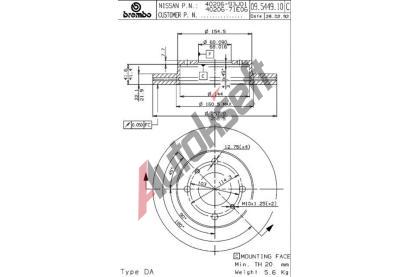 BREMBO Brzdov kotou - 257 mm BRE 09.5449.14, 09.5449.14
