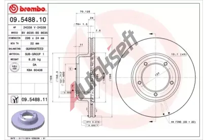 BREMBO Brzdov kotou COATED DISC LINE - 298 mm BRE 09.5488.11, 09.5488.11