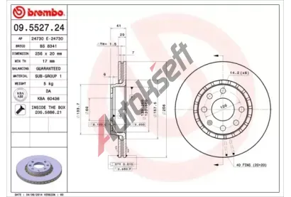 BREMBO Brzdov kotou - 256 mm BRE 09.5527.24, 09.5527.24