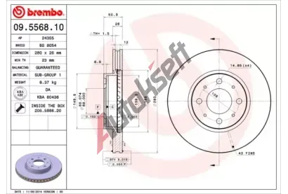 BREMBO Brzdov kotou - 280 mm BRE 09.5568.10, 09.5568.10