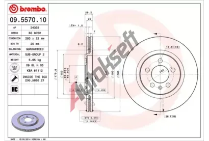 BREMBO Brzdov kotou - 280 mm BRE 09.5570.10, 09.5570.10