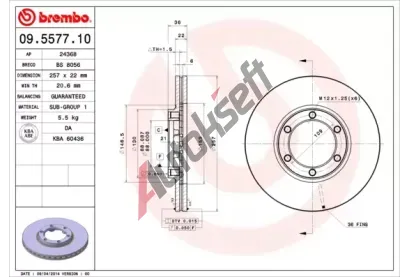BREMBO Brzdov kotou - 257 mm BRE 09.5577.10, 09.5577.10