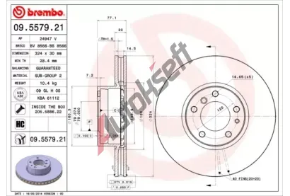 BREMBO Brzdov kotou COATED DISC LINE - 324 mm BRE 09.5579.21, 09.5579.21