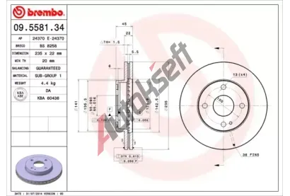BREMBO Brzdov kotou - 235 mm BRE 09.5581.34, 09.5581.34